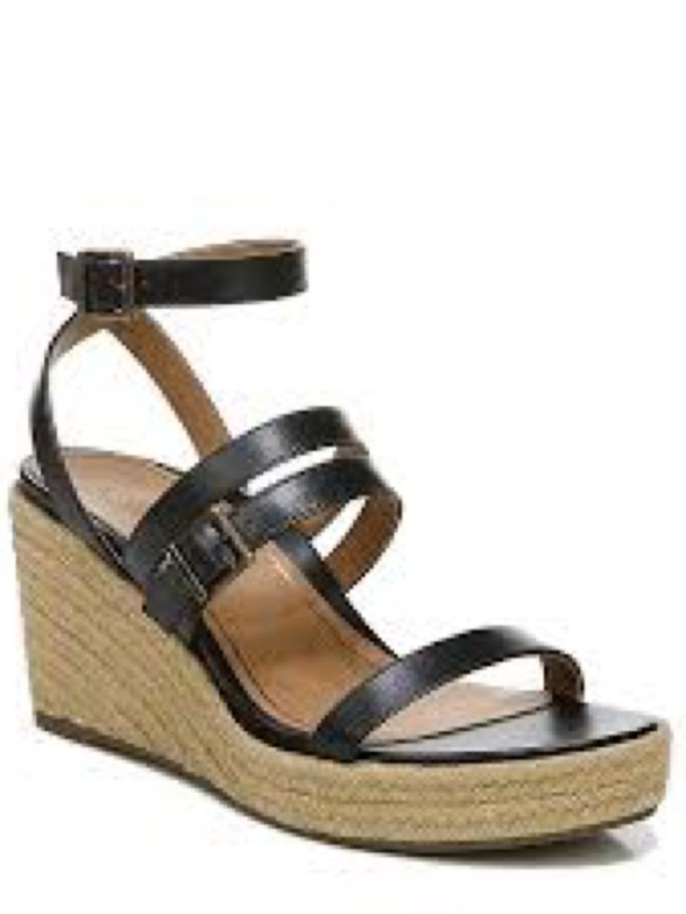Vionic Sabina Black Espadrille Wedge Sandals Strappy Style Sz 10M